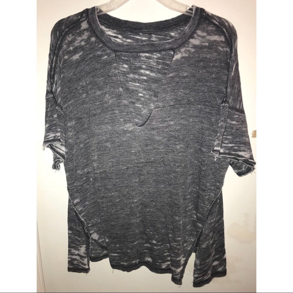 Dark blue cut out shirt